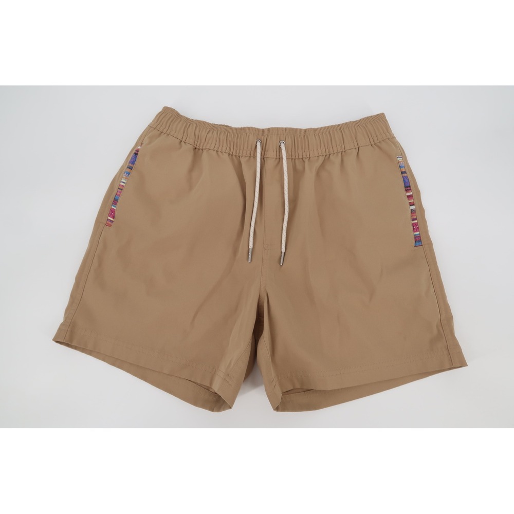 Wowie Sapien 2.0 Shorts Mens Medium Tan Mojave Woven Trim Drawstring Elastic